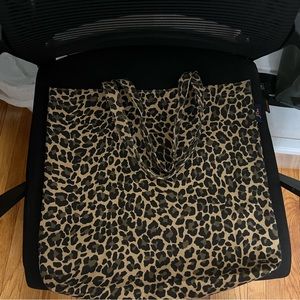 J. Crew leopard tote bag